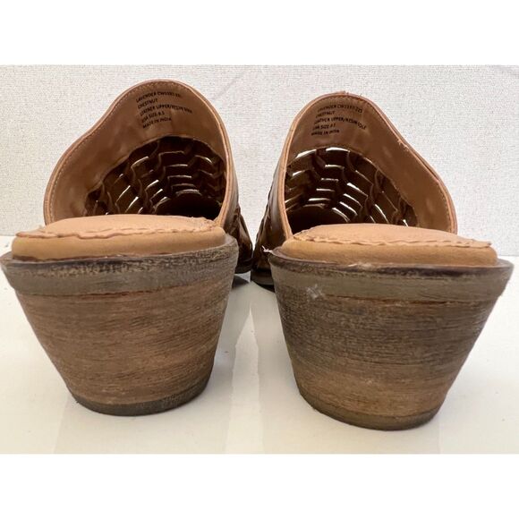 NWOT Anthropologie Crevo Luella Chestnut Leather Mule. Size 9.5(W). - Picture 3 of 8